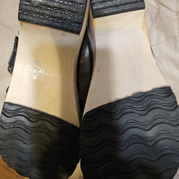 Mohop STUDDED CLOG PEEP TOE MULE IN PEWTER women's size 8 - Picture 6 of 8